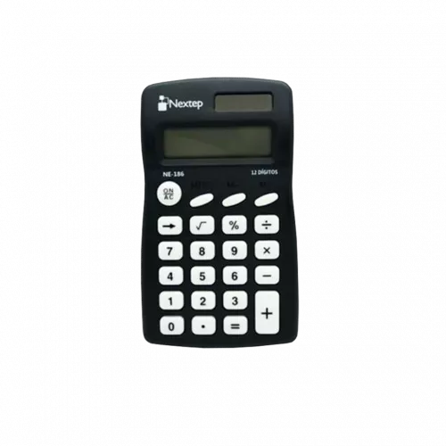 Calculadora Nextep 12 dígitos de bolsillo, Solar/Batería