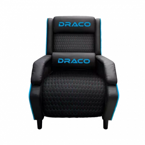 Sofá Gamer Reclinable Dragon XT Modelo Draco Color Negro-Azul
