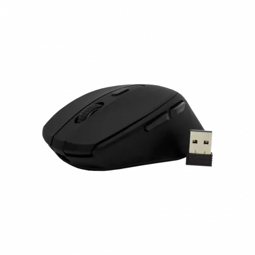 Vorago MO-306 Mouse - Radiofrecuencia - USB Tipo A - Óptico - 6 Botón(es) - Negro