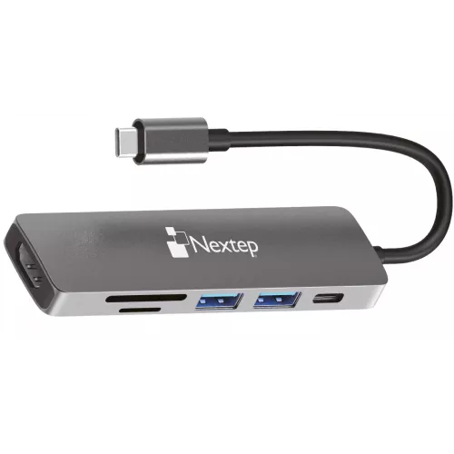 HUB NEXTEP USB-C 6 EN 1 USB 3.0 /HDMI/4K LECTOR SD-TF