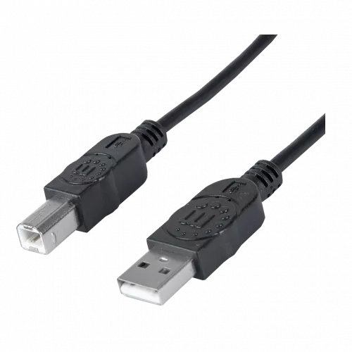 CABLE USB MANHATTAN V2.0 A-B 3.0M, NEGRO